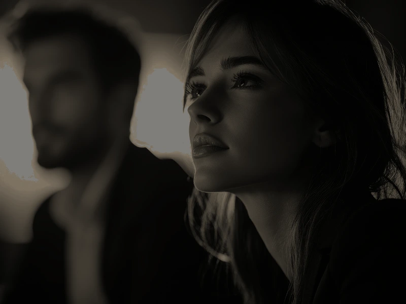 Nachdenkliches Paar, das sich wieder näherkommt